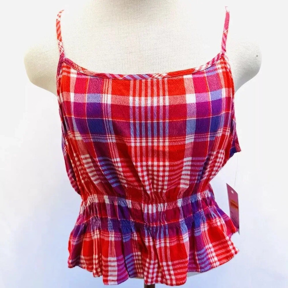 NWT SO GOODS FOR LIFE Juniors Sleeveless Straps Pullover Cropped Red Top Size XL - Picture 1 of 13